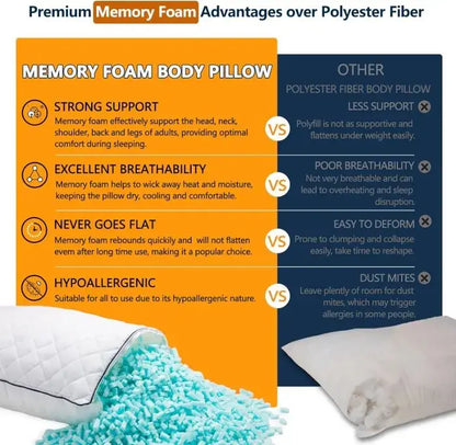 Cooling Memory Foam Body Pillow Pack of 1