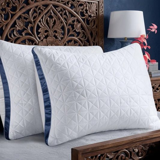 Cooling Gusseted Hotel Bed Pillows – Down Alternative for Side, Back & Stomach Sleepers