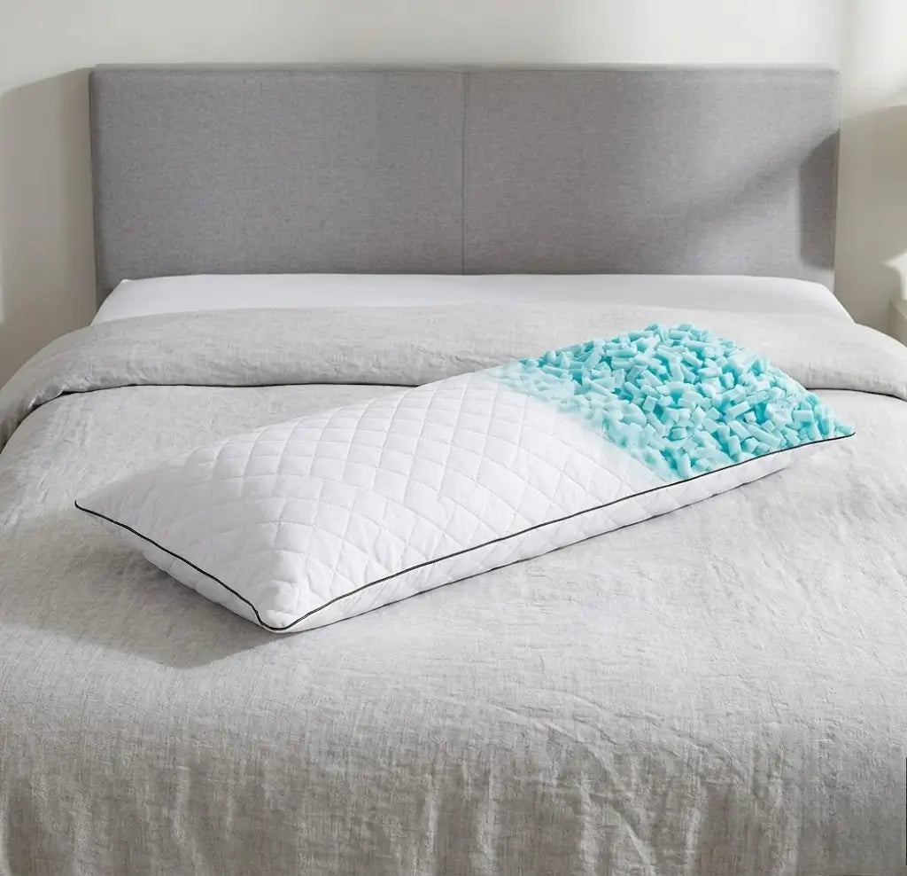 Cooling Memory Foam Body Pillow for Side, Back & Stomach Sleepers (20 × 54 in)