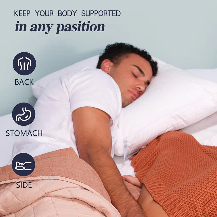Cooling Adjustable Bed Pillows Standard Size Set of 2 for Back Stomach or Side Sleepers