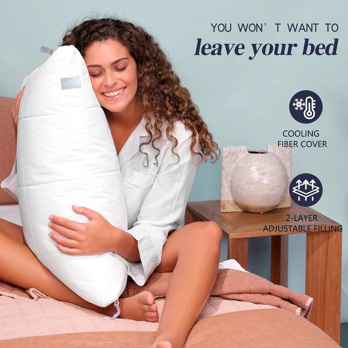 Cooling Adjustable Bed Pillows for Back Stomach or Side Sleepers 
