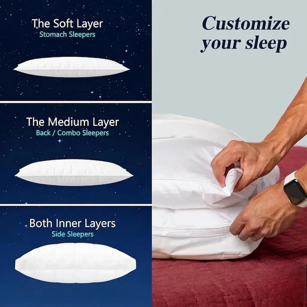 Cooling Adjustable Hotel Bed Pillows - Dual Layers