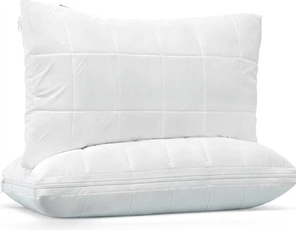 Cooling Adjustable Hotel Bed Pillows – Standard Size (Set of 2) for Back, Stomach or Side Sleepers