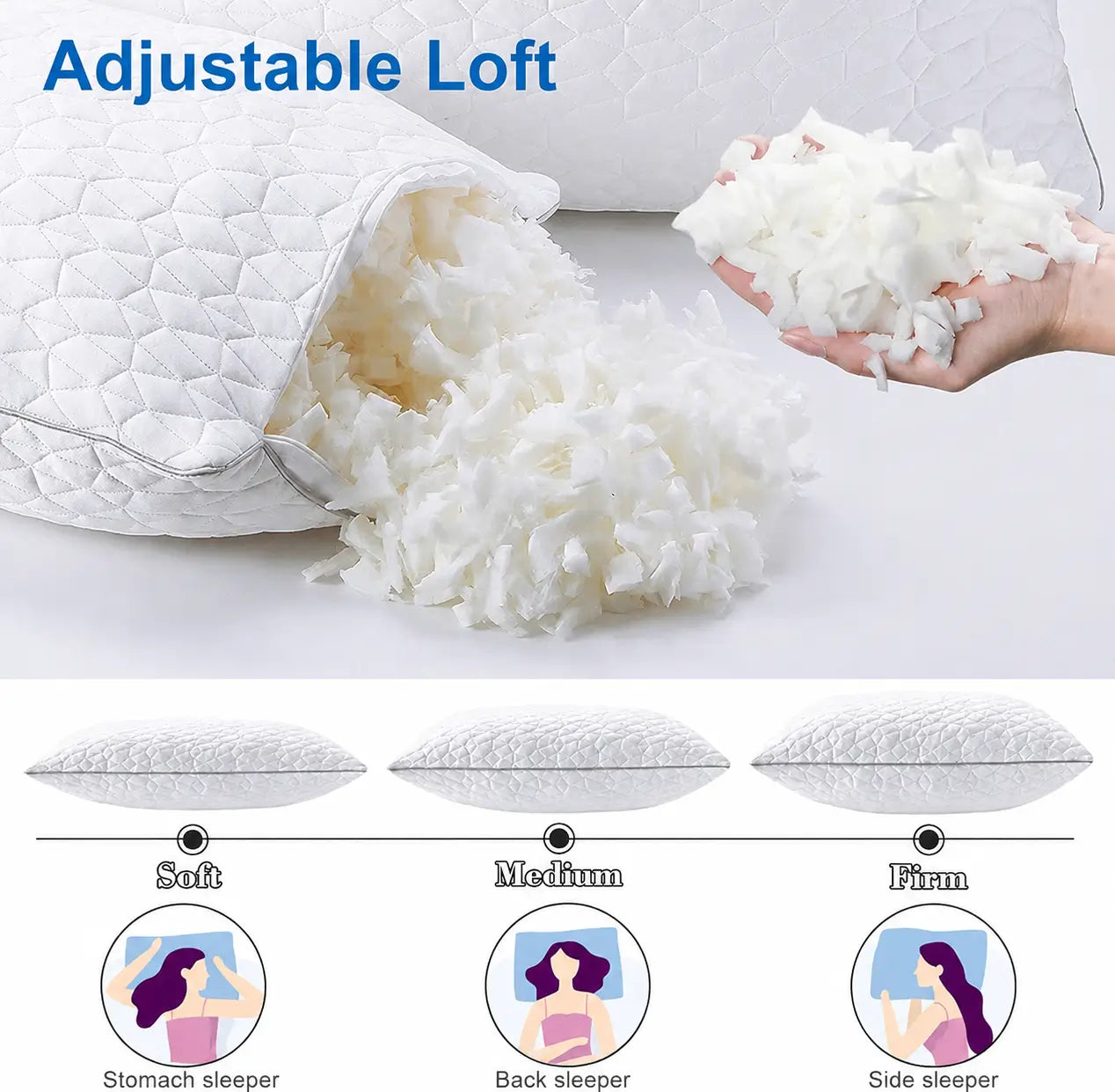 Cooling Memory Foam Pillows - Customizable Loft