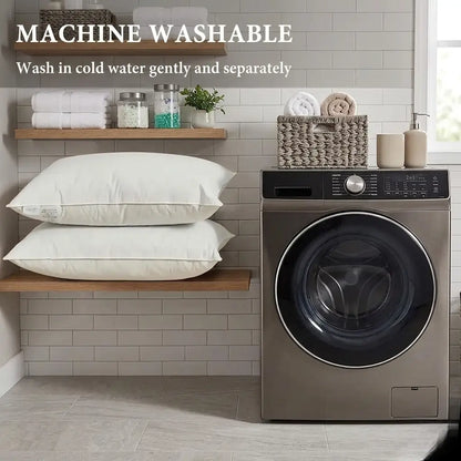 Goose Down Feather Pillows - Machine Washable