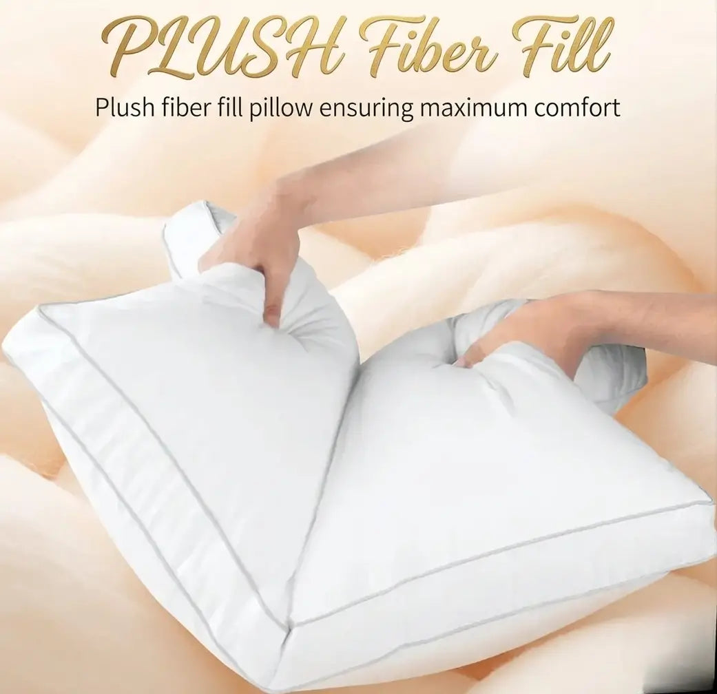 Gusseted Hotel Bed Pillows - Plush Fiber Fill