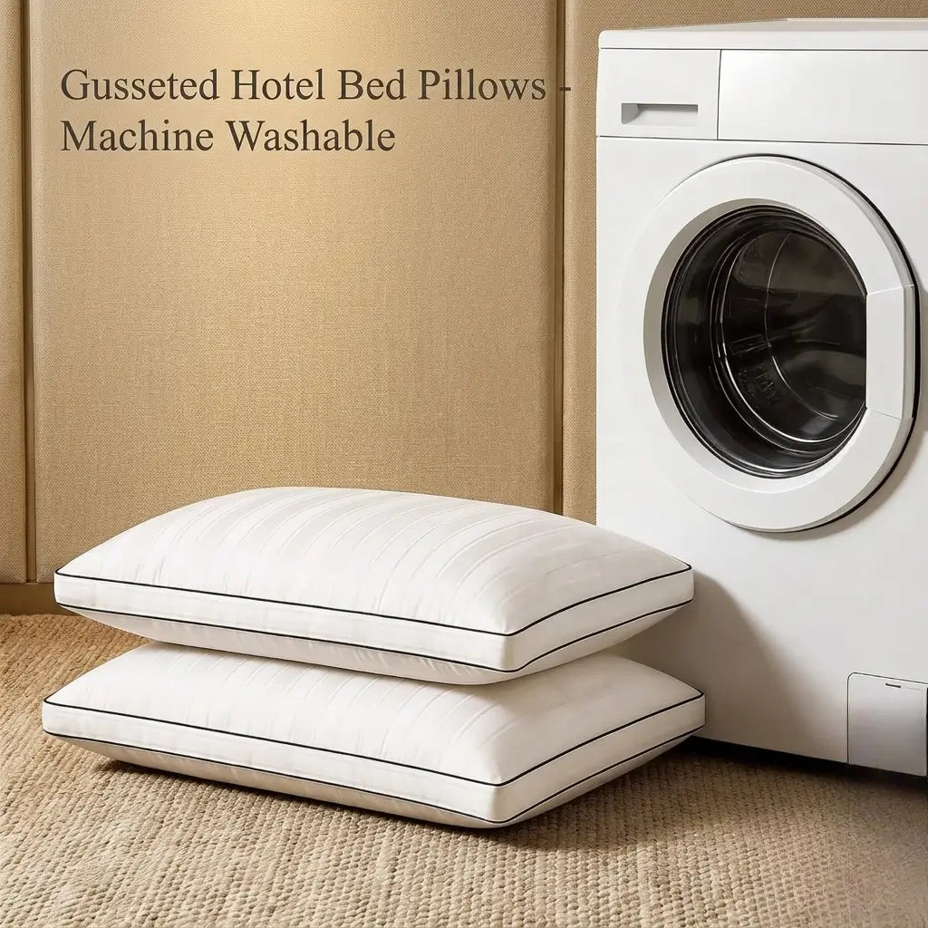 Gusseted Hotel Bed Pillows - Machine Washable