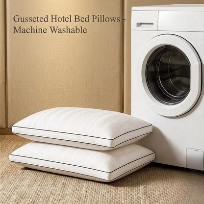 Gusseted Hotel Bed Pillows - Machine Washable
