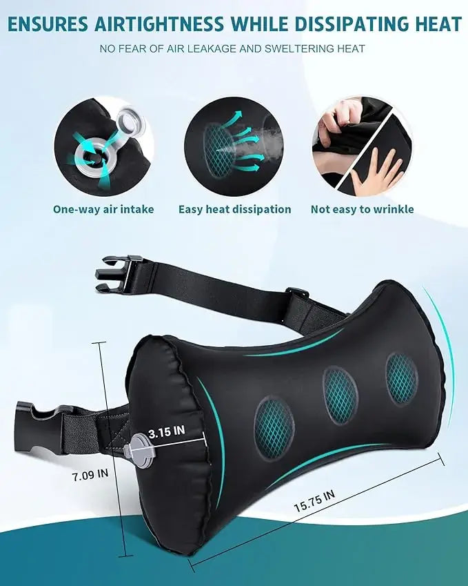 Inflatable Lumbar Support Pillow for Travel, Back Pain Relieve