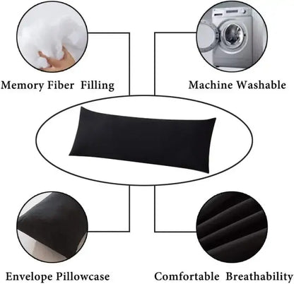 QUEEN Soft Body Pillow for Adults with Pillowcase 
