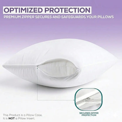 Waterproof Pillow Protector Zippered Encasement (Pack of 2)