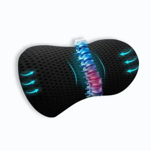 Back Pain Relieve Lumbar Support Pillow Ergonomic Memory Foam, CMFY, Detachable & Washable