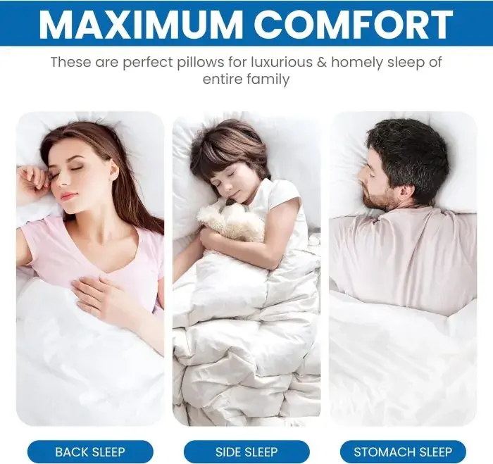 Bedding Bed Hotel Pillows, Cooling Pillows for Side, Back or Stomach Sleepersbanner6