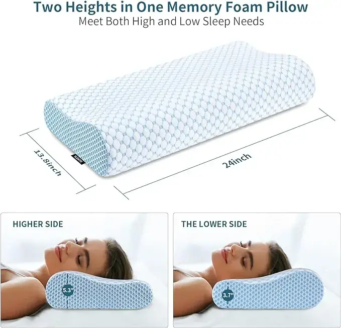 Cervical Pillow for Neck Pain Relief, Odorless Ergonomic Memory Foam Neck Support for All Sleepers banner 3