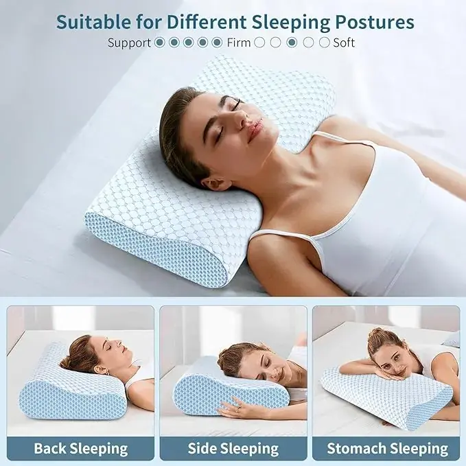 Cervical Pillow for Neck Pain Relief, Odorless Ergonomic Memory Foam Neck Support for All Sleepers banner 6