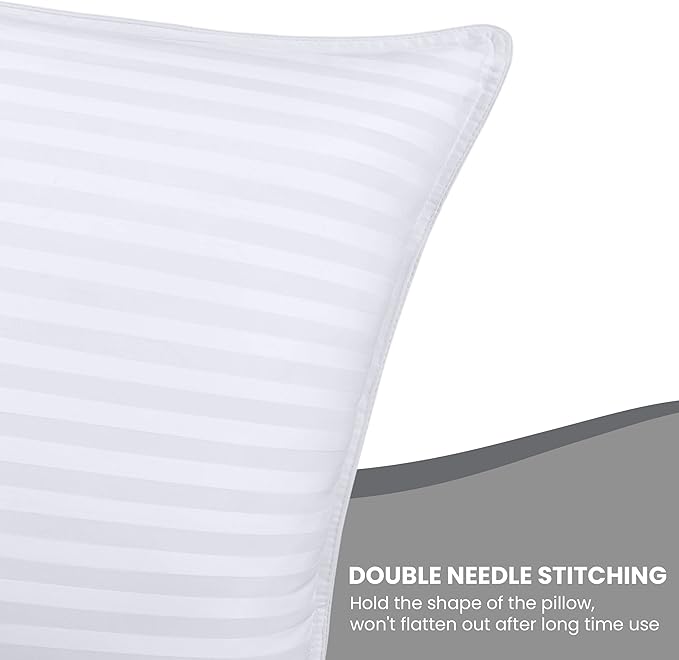 Hotel Quality Down Alternative Cooling Bed Pillows for Sleeping, Set of 2, for All Sleepers