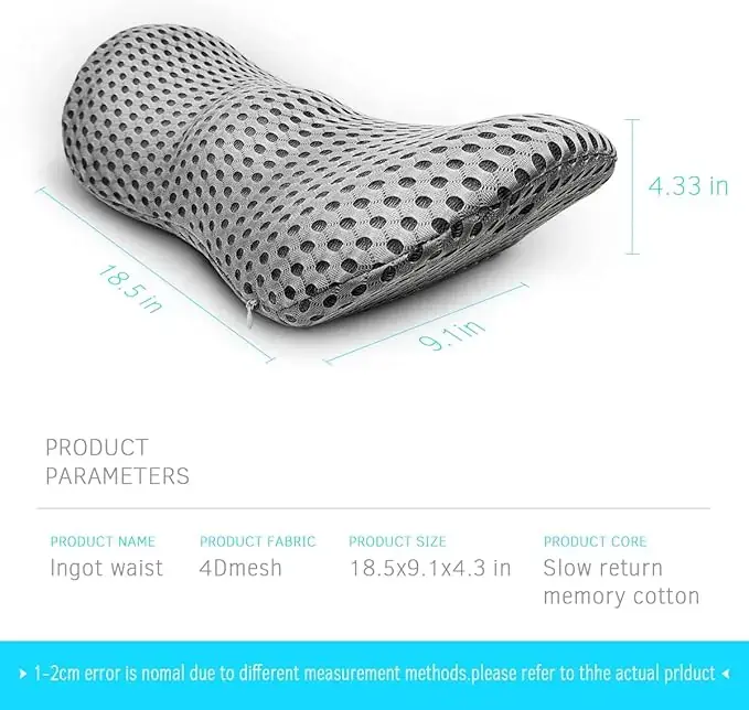 Lumbar Support Pillow – Memory Foam for Low Back Pain Relief, Ergonomic Streamline for All Seats banner4