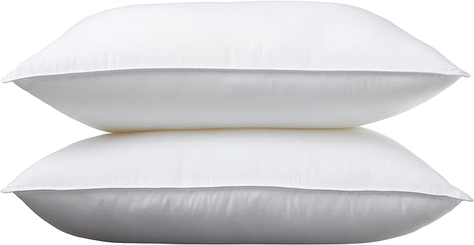 Medium Density Down Alternative Bed Pillows For Back and Side Sleepers, King Size 2-Pack