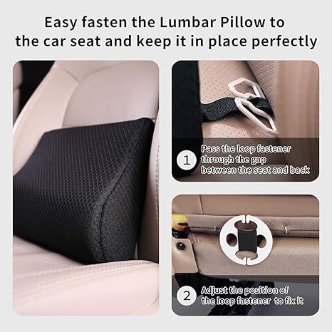 Mid Lower Back Lumbar Support Cushion Memory Foam Pillow for Car Seat