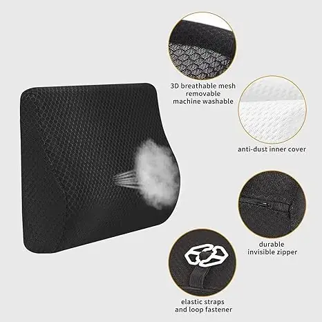 Mid Lower Back Lumbar Support Cushion Memory Foam Pillow for Car Seat banner3