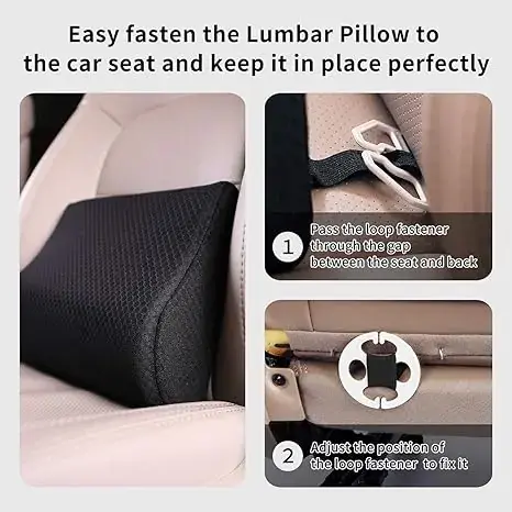 Mid Lower Back Lumbar Support Cushion Memory Foam Pillow for Car Seat banner5