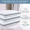 Shredded Memory Foam Pillows, King Queen Cooling Tencel Circular Knit Pillow, Adjustable for All Sleepers