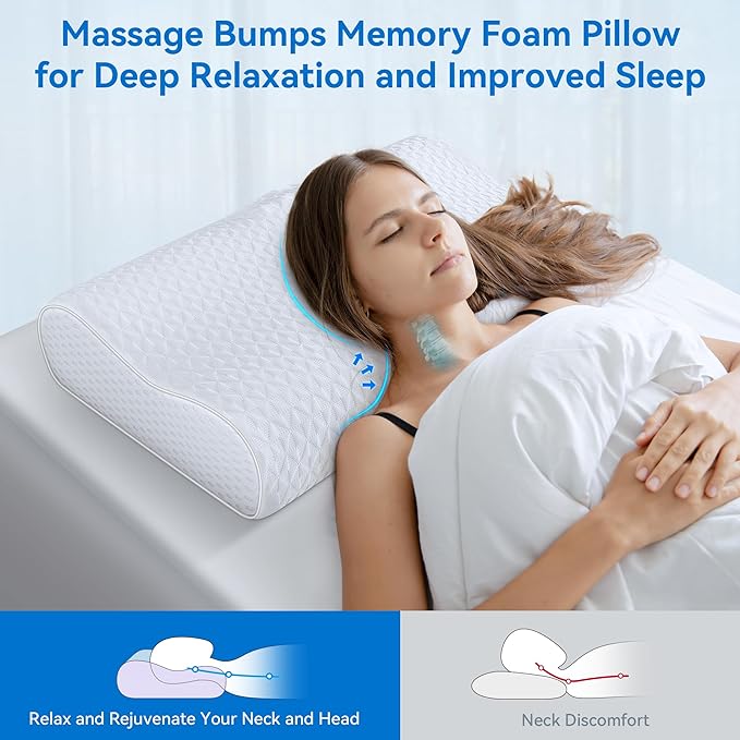 Sandwich Cervical Neck Pillow Queen Size, Adjustable Contour Ergonomic Orthopedic Cooling Dynamic Memory Foam Pillow for Sleeping