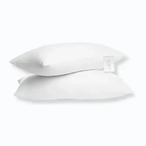 Set of 2 100% Hypoallergenic Cotton Hotel Pillows - Down Alternative Fiber Fill for Side & Back Sleepers