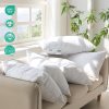 White Goose Feather Soft Bed Pillows King/Queen Size Set of 2- 100% Cotton, Medium Firm