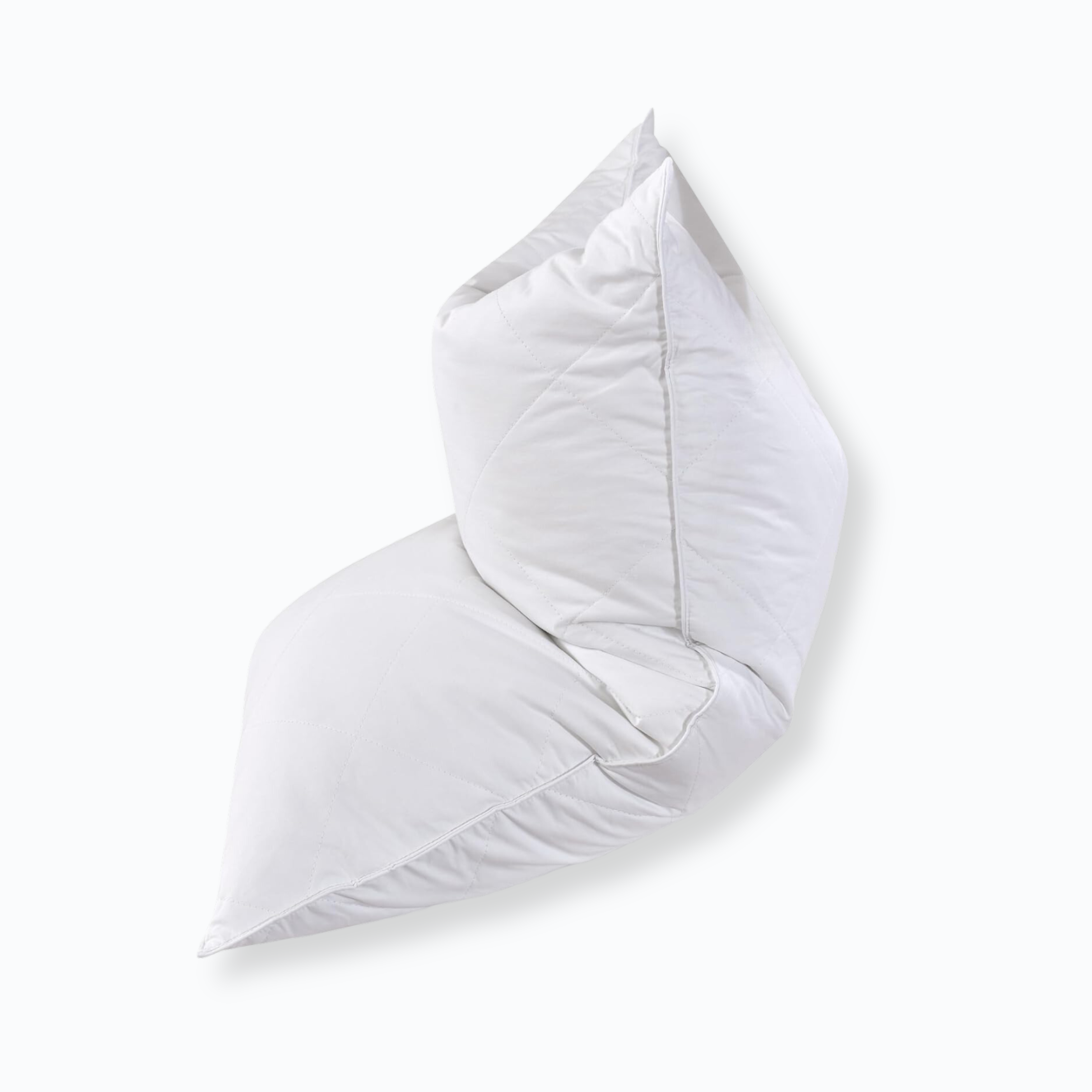 White Goose Feather Soft Bed Pillows King/Queen Size Set of 2- 100% Cotton, Medium Firm