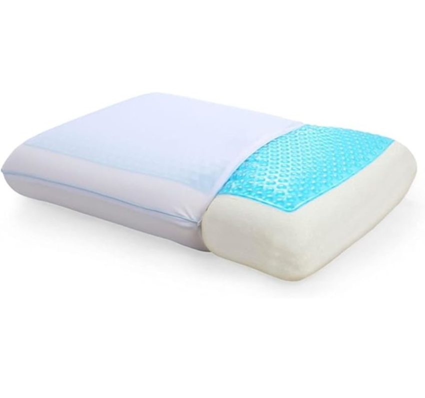 Cool Gel and Memory Foam Double-Sided Pillow, Soft and Comfortable Orthopedic Support, Standard