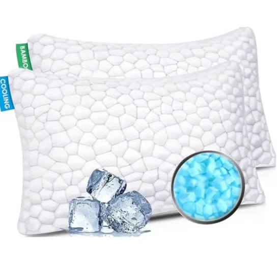 Cooling Luxury Gel Pillows Queen Size Set of 2 with Washable Removable Cover banner1