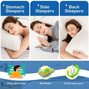 Cooling Luxury Gel Pillows Set of 2 with Removable Cover