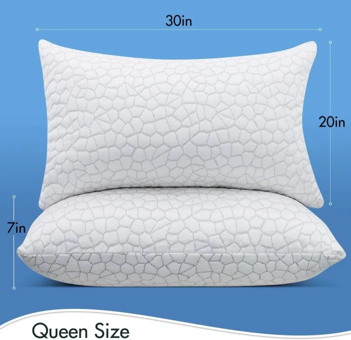 Cooling Luxury Gel Pillows Queen Size Set of 2 with Washable Removable Cover banner5