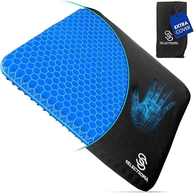 Gel Seat Cushion for Long Sitting Pressure Relief for Back, Sciatica, Coccyx, Tailbone Pain banner1