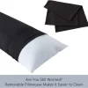 QUEEN Body Pillow with Pillowcase – Soft Long Bed Pillow for Adults , 20x54inches, Black banner5